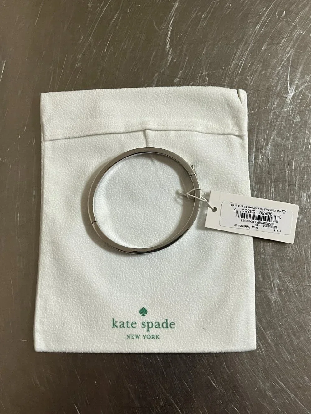 KATE SPADE New York Silver Tone Bangle Bracelet NWT